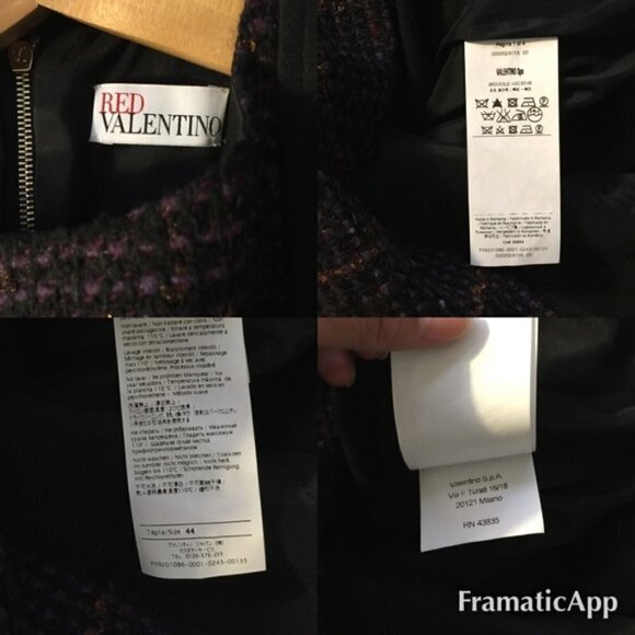 NWT RED Valentino Woman WOOL BLEND Tweed Dress Size 6 - Picture 16 of 16